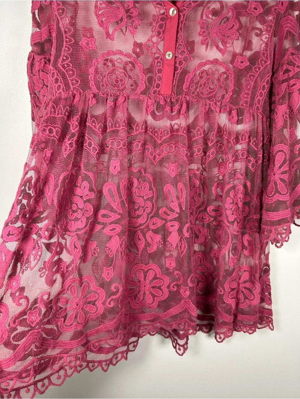 Jens Pirate Booty for Free People Berry Lace Sheer Lace Tunic Dress Overlay